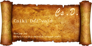 Csiki Dévald névjegykártya